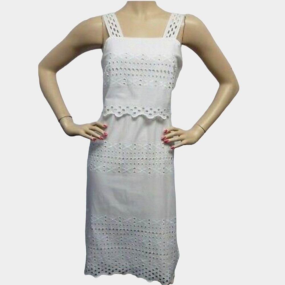 Ann Taylor Nwt White Iolet Tiered Midi Sundress with Straps